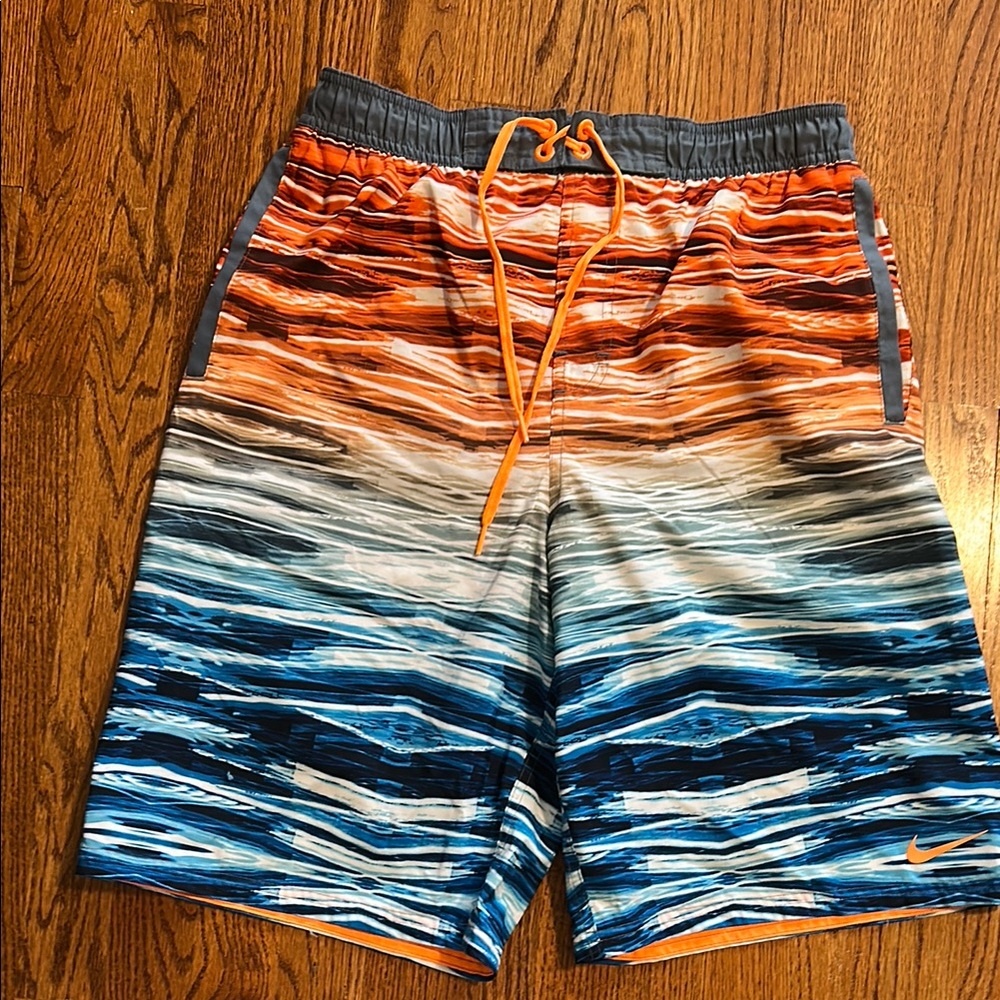 2/$11 Nike Orange and Blue Board Shorts with Modern Fit